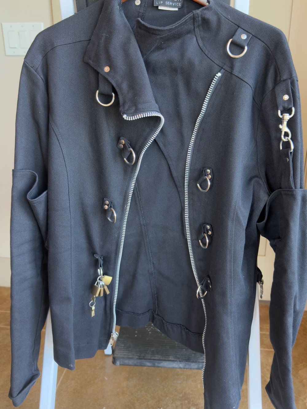 Lip Service Black D-Ring Accent Asymmetrical Jacket